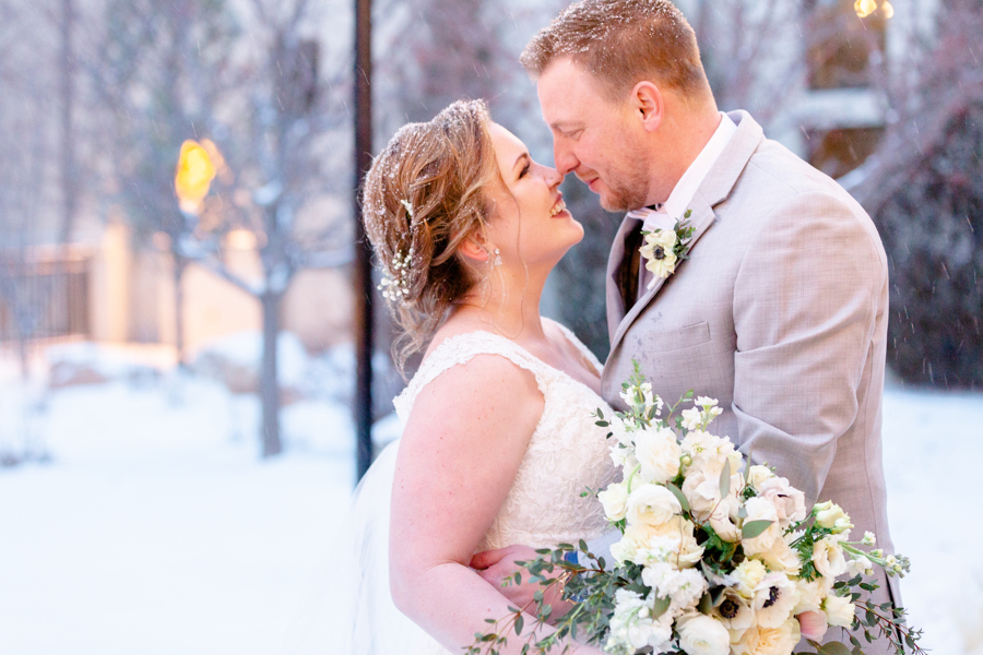 Couples Portraits in the snow at Black Forest Wedgewood