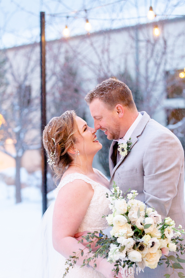 Couples Portraits in the snow at Black Forest Wedgewood