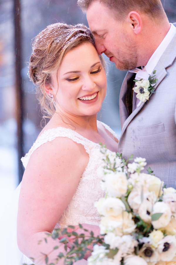 Couples Portraits in the snow at Black Forest Wedgewood