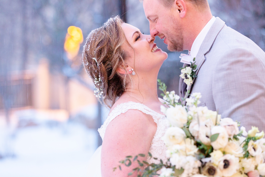 Couples Portraits in the snow at Black Forest Wedgewood