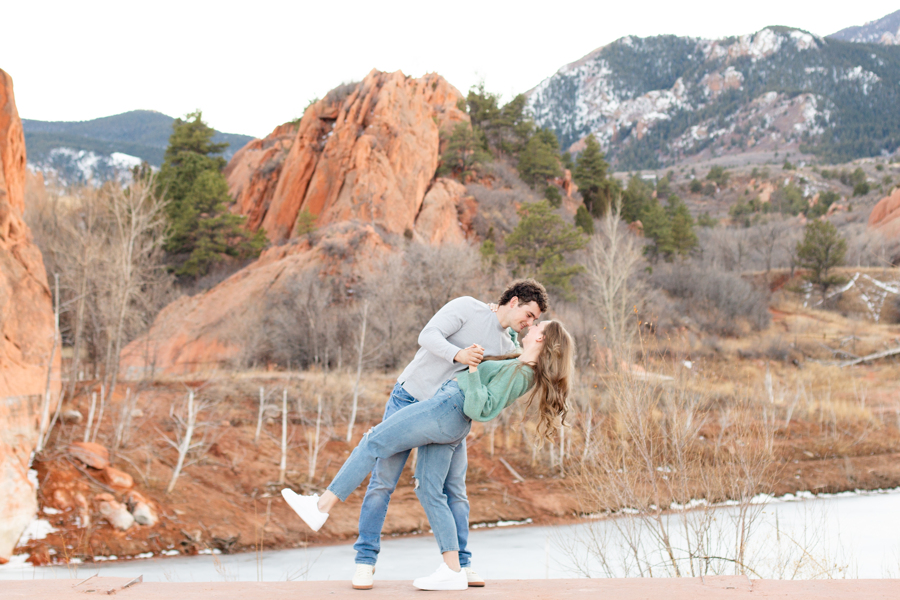 red rocks open space engagement photography in Colorado Springs