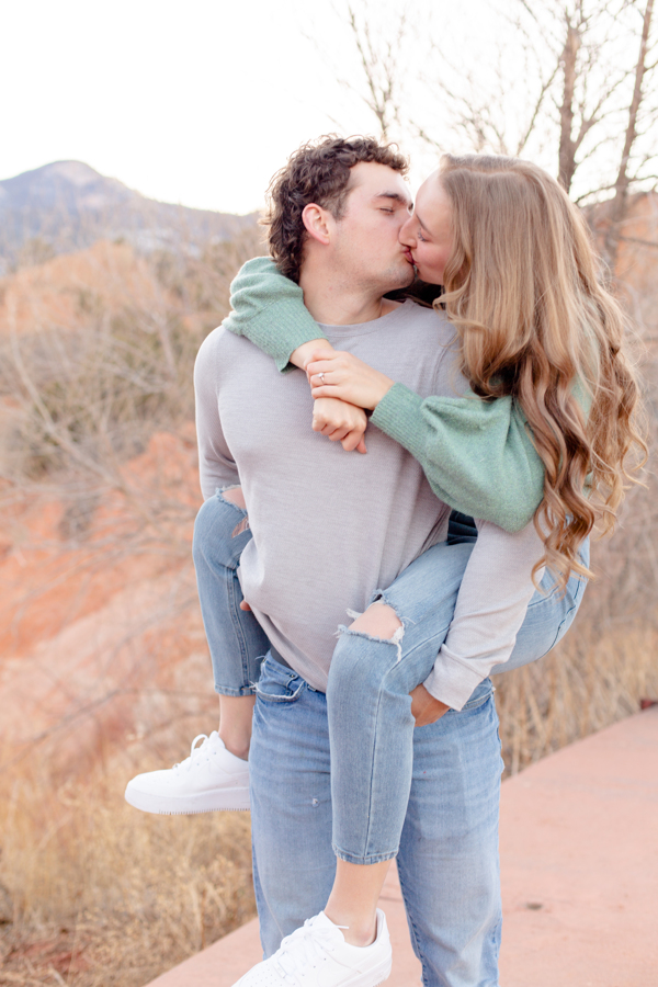 red rocks open space engagement photography in Colorado Springs